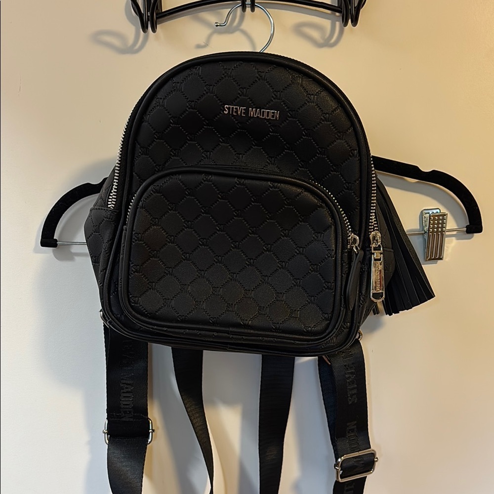 Steve Madden Black Patterned Backpack - image 1